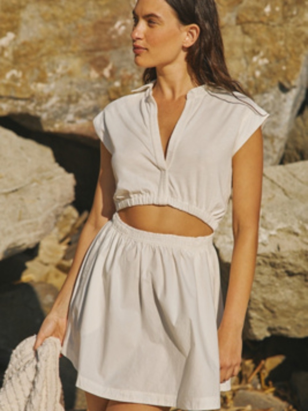 By Anthropologie Short-Sleeve Cutout Mini Dress orig. $88 med with